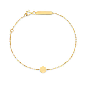 Richie Paws yellow gold Hexagon Companion Bracelet