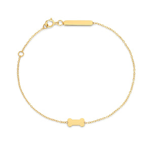 Richie Paws yellow gold Bone Companion Bracelet