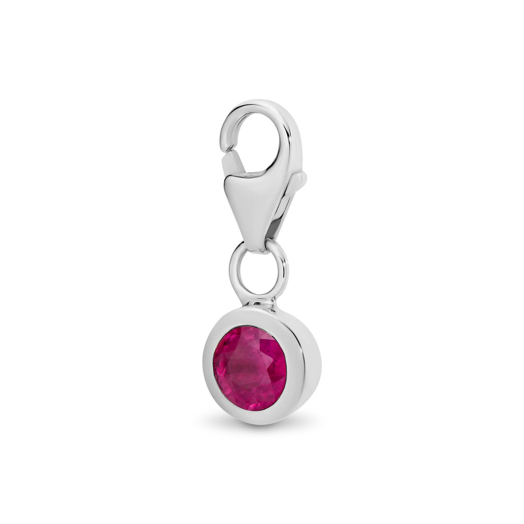 Richie Paws sterling silver July Birthstone Clasp Pendant ruby
