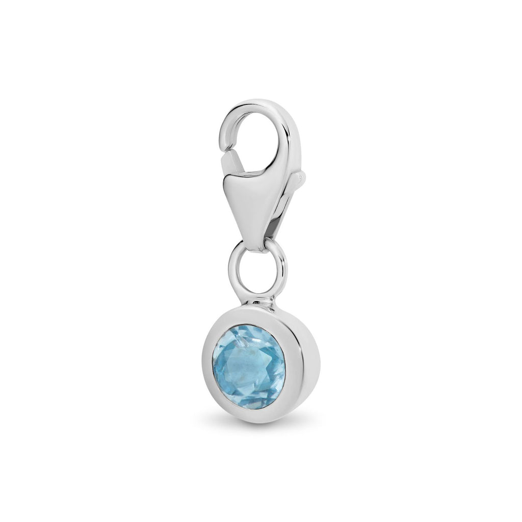 Richie Paws sterling silver December Birthstone Clasp Pendant swiss blue topaz