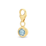 Richie Paws yellow gold March Birthstone Clasp Pendant sky blue topaz