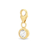 Richie Paws yellow gold April Birthstone Clasp Pendant