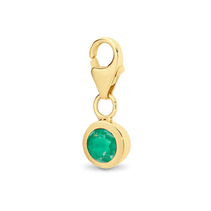Richie Paws yellow gold May Birthstone Clasp Pendant emerald