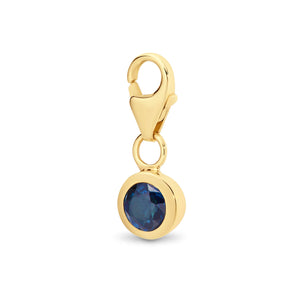 Richie Paws yellow gold September Birthstone Clasp Pendant sapphire