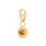 Richie Paws yellow gold November Birthstone Clasp Pendant citrine