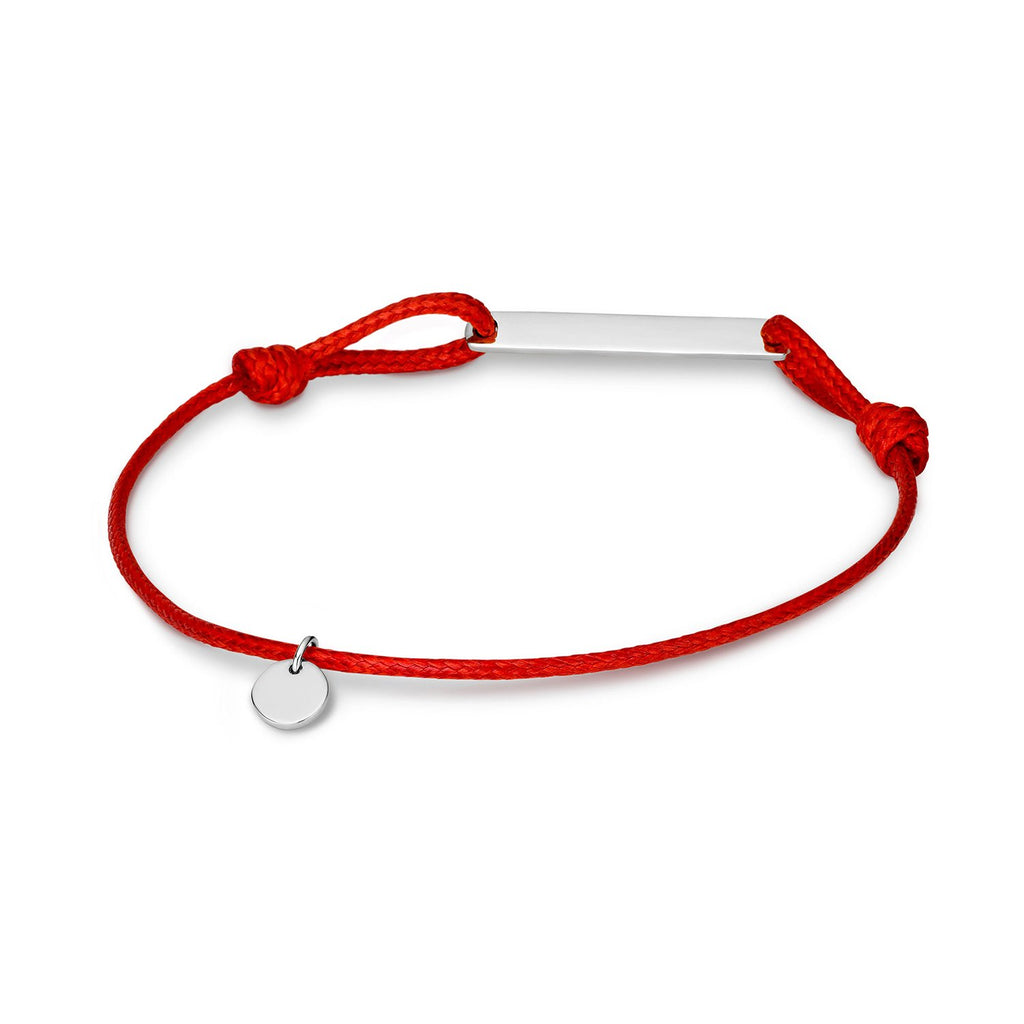 Richie Paws red cord sterling silver Round Companion Cord Bracelet