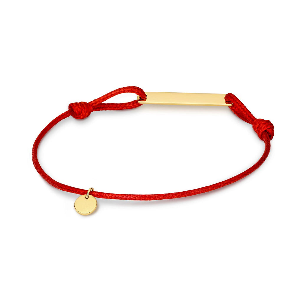 Richie Paws red cord yellow gold Round Companion Cord Bracelet