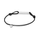 Richie Paws black cord sterling silver Heart Companion Cord Bracelet