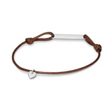 Richie Paws brown cord sterling silver Heart Companion Cord Bracelet
