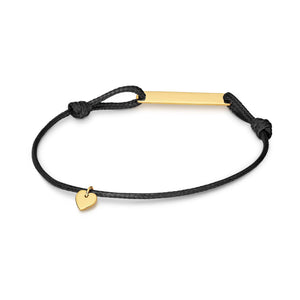 Richie Paws black cord yellow gold Heart Companion Cord Bracelet