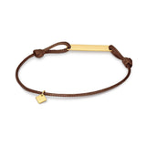 Richie Paws brown cord yellow gold Diamond Shape Companion Cord Bracelet