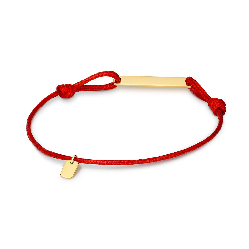 Richie Paws red cord yellow gold Dog Tag Companion Cord Bracelet