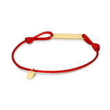 Richie Paws red cord yellow gold Dog Tag Companion Cord Bracelet