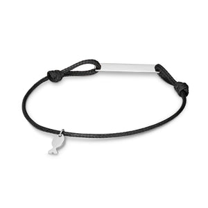 Richie Paws black cord sterling silver Fish Companion Cord Bracelet