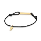 Richie Paws black cord yellow gold Fish Companion Cord Bracelet