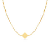 Richie Paws yellow gold Diamond Shape Companion Necklace