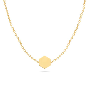 Richie Paws yellow gold Hexagon Companion Necklace