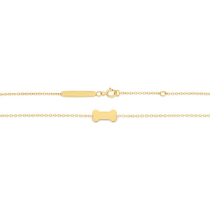 Richie Paws yellow gold Bone Companion Necklace