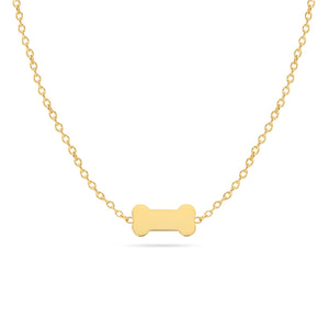 Richie Paws yellow gold Bone Companion Necklace