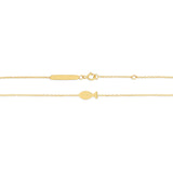Richie Paws yellow gold Fish Shape Companion Necklace