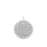 Round Signature White Diamond Pendant front