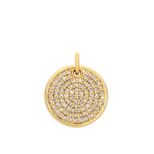 Round Signature Champagne Diamond Pendant front