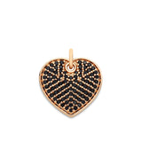 Richie Paws Heart Signature Black Diamond Pendant front