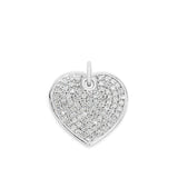 Richie Paws Heart Signature White Diamond Pendant front