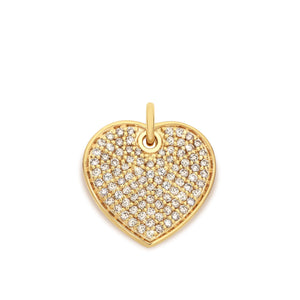 Richie Paws Heart Signature Champagne Diamond Pendant front