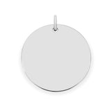 Richie Paws large sterling silver Round Name Pendant front