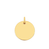 Richie Paws small yellow gold Round Name Pendant front