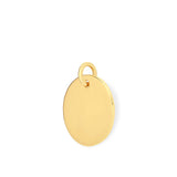 Richie Paws small yellow gold Round Name Pendant side