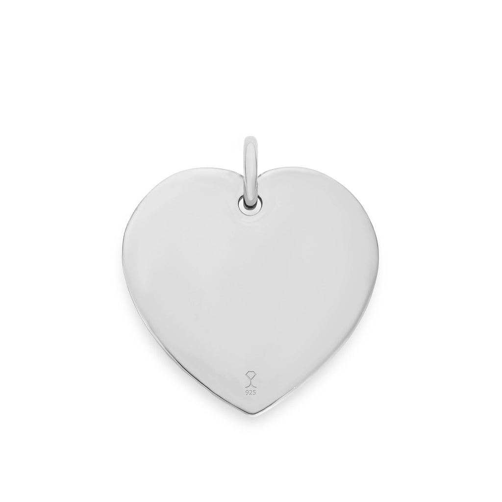 Richie Paws medium sterling silver Heart Name Pendant back