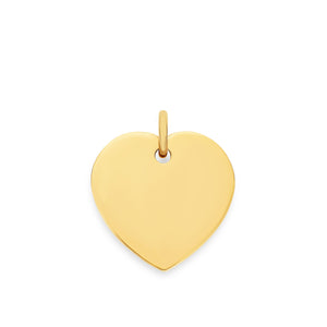 Richie Paws small yellow gold Heart Name Pendant front