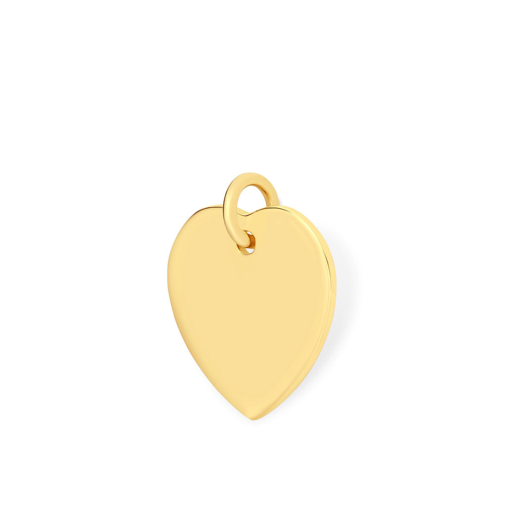 Richie Paws small yellow gold Heart Name Pendant side