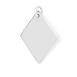 Richie Paws large sterling silver Diamond Shape Name Pendant side