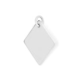 Richie Paws medium sterling silver Diamond Shape Name Pendant side