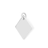 Richie Paws small sterling silver Diamond Shape Name Pendant side