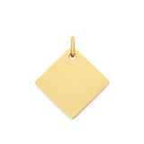 Richie Paws yellow gold Diamond Shape Name Pendant front