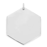 Richie Paws large sterling silver Hexagon Name Pendant front