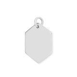 Richie Paws small sterling silver Hexagon Name Pendant side