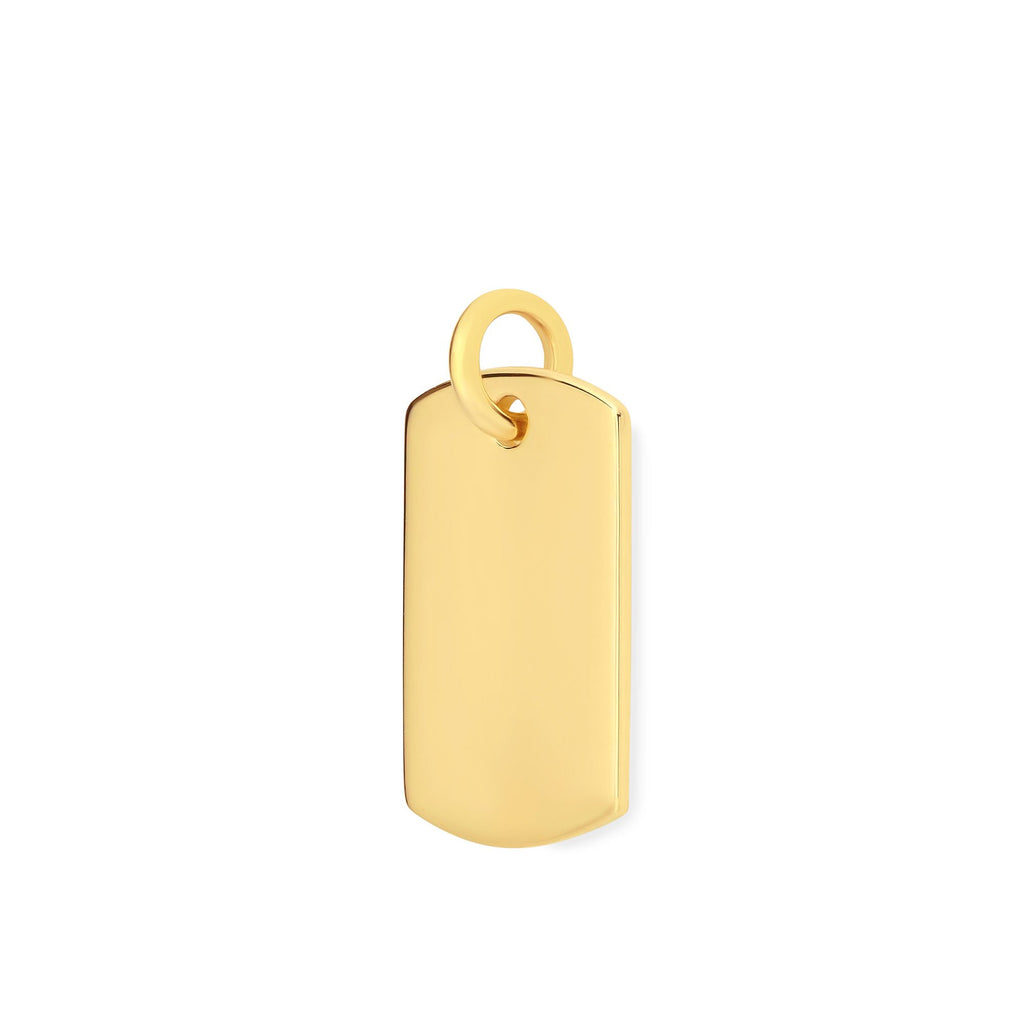 Richie Paws small yellow gold Dog Tag Name Pendant side