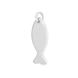 Richie Paws medium sterling silver Fish Shape Name Pendant side