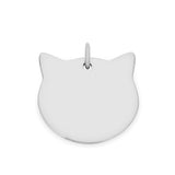 Richie Paws medium sterling silver Cat Shape Name Pendant front