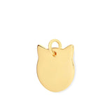 Richie Paws small yellow gold Cat Shape Name Pendant side